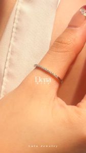 Lulu Moissanite Jewelry - Perhiasan Wanita Cincin Listring Berlian Moissanite Lapis Emas 18K -Elena Shaped Moissanite Listring Ring 02 CT Sertifikat GRA