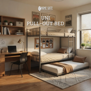 Home Suite Uni Pull-Out 36×72 Single Bed with Space-Saving Pull-Out Design & Smooth Rolling Wheels Durable Steel Frame Rust-Resistant Finish & Compact Extra Sleeping Solution