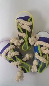 TOWOWO Dog Toys Shoes Pet Cotton Rope Slippers Sound Making Toys Teeth Cleaning Built-in BB Airbag Round Ball Bell Various