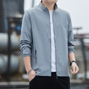 ROMON | Lomond Ice Silk Mens Summer Thin Stand Collar Jacket Cool Feeling Outdoor UV Protection Clothing Lightweight Breathable Polyester Fiber