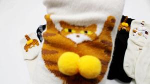 Cartoon cat womens socks light and breathable small size socks for children