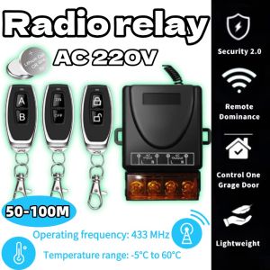 AC 220V 30A 1CH 433Mhz Wireless Remote Control Switch RF Relay Receiver + On/Off Transmitter For Electric Appliance Lamp