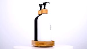 500ml Matte Dish Soap Hand Soap Bottle Kitchen Soap Dispenser Bamboo Wood Pump Refillable Bottle