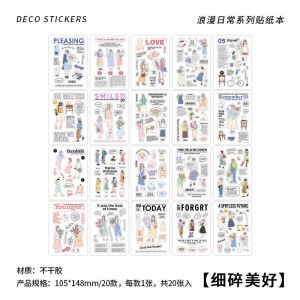 Infeelme Romantic Daily Series Sticker Book Korean Style Girls Fashion Scrapbooking Decorative Base Layer Stickers