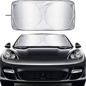 D-329 Double Circle Car Sunshades Front Windshield Summer Anti-Sun Heat Blocking Cover Protector Exterior Back Interior Sun-shades