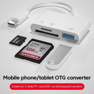 elough | Bộ Chuyển Đổi Đầu Đọc Thẻ 3 Trong 1 Type C USB OTG Đầu Đọc Thẻ Nhớ SD TF Cho Điện Thoại Và Máy Tính Bảng Huawei Samsung Xiaomi