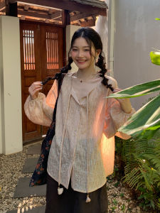 Semi-Transparent Tie Loose Shirt