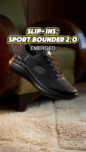 [Lazada Exclusive] Skechers Men Slip-Ins Sport Bounder 2.0 Emerged Shoes - 232459-BBK Air-Cooled Memory Foam Air-Cooled MF Heel Pillow Machine Washable Slip-Ins Vegan