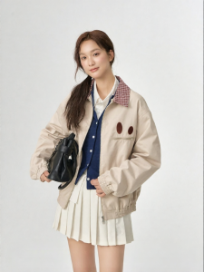 dangerouspeople | Plaid Splicing Retro Stylish Casual Work Jacket