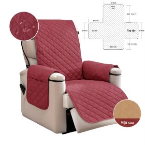 Áo Phủ Ghế Thư Giãn May Chần Bông Chống Thấm Nước Chống Trượt Bảo Vệ Đồ Nội Thất Với Dây Thun & Túi Đựng Đồ Cho Thú Cưng Trẻ Em - Chất Liệu Polyester Bền Chắc