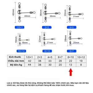 10 Chiếc Xoay Câu Cá Hình Chữ T Phát Sáng 3 Chiều Với Hạt Ngọc Trai Khớp Nối Câu Cá Bằng Thép Không Gỉ