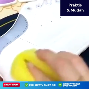 White Shoes Cleaning Stain Cream Pemutih Sepatu Snaker Krim Pembersih Sepatu GRATIS Spons Ampuh