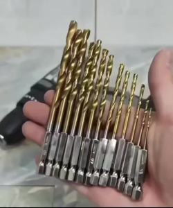 Bộ Mũi Khoan Tay Cầm Lục Giác Mạ Titan 13pc 1.5-6.5mm Dụng Cụ Khoan Vặn Vít Điện Cho Chế Biến Gỗ
