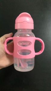 [ WB91011 ] Bình sữa chuyển tiếp có ống hút silicone và hai tay cầm cổ rộng nhựa PP 270ml