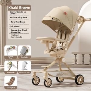 AMEITO | Reclining Adjustable Height Lightweight Bidirectional Baby Stroller
