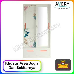 Lemari Pakaian Sliding Besi Avery SL D 9001 Mulberry 2 Drawer - Jogja
