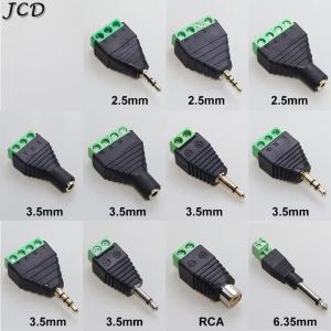 1Piece 2.5mm 3.5mm 6.35mm Audio Jack Connector Stereo Adapter RCA Audio Mono Channel Plug to Screw Terminal Audio Plug