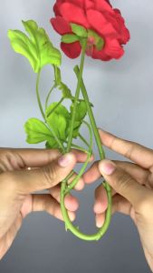 Bunga Hias Mawar Artificial Plastik Setangkai Rose Pink Tiruan - AF06