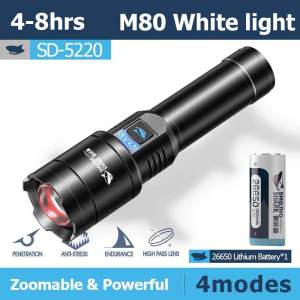 Original Smiling Shark M80 LED Torchlight Model SD 5220 - 5000lm Super Bright High Power