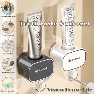 Vision Wall Mount Automatic Toothpaste Dispenser Plastic Easy Toothpaste Squeezer Holder For Home Bathroom Accessories Sets