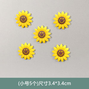 แม่เหล็กติดตู้เย็นรูปดอกทานตะวันสีสันสดใส ของตกแต่งบ้านในห้องครัว แม่เหล็กสำหรับแผ่นป้ายชื่อแบบสร้างสรรค์