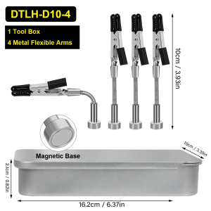 Toolour Magnetic Third Hand Soldering Circuit Board Holder Electronic Repair Helping Hands Soldering Tool with Metal Tool Box