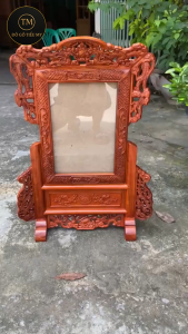 Khung Ảnh Thờ Tứ Linh Gỗ Hương Đá Cao Cấp – Chạm Khắc Sắc Nét Bền Đẹp Chạm Rồng Phượng Tinh Xảo
