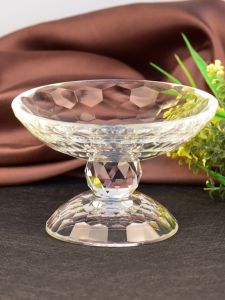 Crystal Plate High Foot Fruit Plate Thickened Buddha Offering Fruit Tray Fruit Tray Seasoning Dish Hotel Fruit Plate Household Supplies European Style