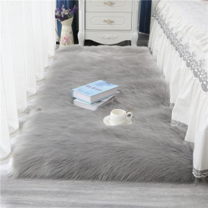 Long Plush Carpet Nordic Style Bedroom Bedside Simple Woolen Window Display Decorative Pad Sitting Pad Home Decor Rug