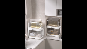 Locaupin Modular Plastic Dish Rack| Storage for Dishes Cups & Baby Bottles utensils|With Drain Tray & Rear Ventilation