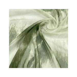 Blue Gradient Dyed Ink Print Thin Chiffon Tencel Mesh Fabric Spring Summer Ancient Chinese Hanfu Skirt Material Handmade DIY