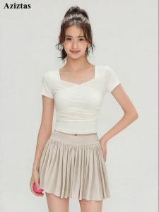 aziztas | Breast Pad Sheer Workout T-Shirt Summer Slim Fit