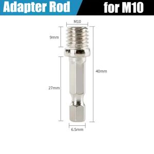 M14 M10 Drill Adapter 1/4 Hex Shank Drill Adapters Screw Thread Connecting Rod Angle Mill Handle Polishing Grinder Electric Tool