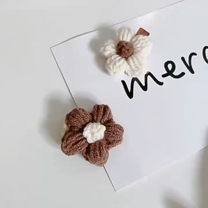 Coffee Flower Hair Clip Hair Pin Knit Milk Coffee Cute Sweet Korean
