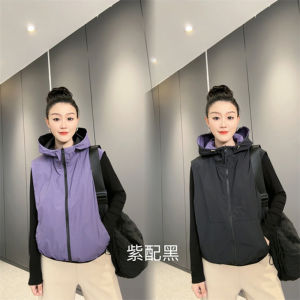 Versatile Zipper Hooded Pure Color Jacket Womens Simple Design Fall New Style Fashionable Retro Outerwear Commute Friendly