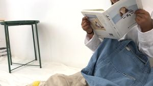 IELGY Denim Bag Large-Capacity One-Shoulder Messenger Korean Version Trendy All-Match Handbag