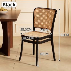 ZHUSHANXIA | Mid-century Style Dining Chair Stackable Wicker Chair