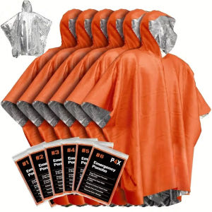 1-5PCS Outdoor Emergency Insulation Raincoat Multifunctional First Aid Raincoat Life Rainproof and Cold Resistant Dual-purpose
