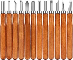 FEITA Professional Woodworking Wood Carving Chisel Knife Sculpting Knife Kit for Beginners & Professions DIY Crafts Gouges