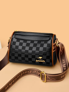 Fashionable Soft Leather round Shape Womens Crossbody Bag Single Shoulder Pen Holder Bag Casual Style Zipper Closure Handbag