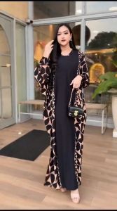 DIVASHION - Kaftan Gamis Wanita Size Jumbo Bahan Rayon Premium Motif Terbaru Resleting Depan Busui Friendly Halus Dan Adem Di Pakai