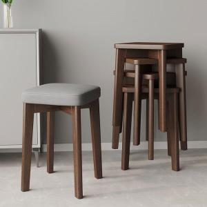 Modern Simple Soft-padded Solid Wood Stool
