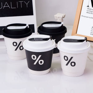 Once Coffee Cup Hot Drink Internet Celebrity Milk Tea and Coffee Special Paper Cup with Lid Disposable Coffee Cup High-End Exquisite