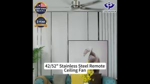 COOL POWER 42/52" Stainless Steel Remote Ceiling Fan House Bedroom Living Room Kipas Angin Siling Besi 42/52寸不锈钢遥控吊扇 G22