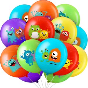 12/60pcs Monster Balloons Latex Balloons Birthday Party Supplies Singer Theme round DIY Decoration Room Decor Party Favors