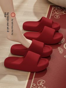 MONLEYTA | Dép đế dày chống mùi trượt trong nhà cho đám cưới màu đỏ mới cưới quà tặng gia đình đế EVA mùa hè 2023