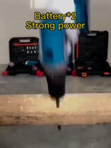 Vitality [COD] Japan Made Cordless Hand Electric Drill 68V 48V Heavy Duty Drill Rechargeable Wireless Power Impact Tools Kit with 2 Batteries with LED Light Portable Drill