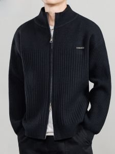 HENGYUANXIANG | Spring & Autumn Slim-Fit Stand Collar Knit Jacket