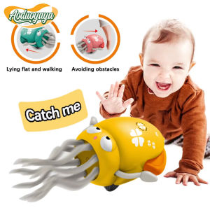 Aoduoyaya Electric Magical Dancing Octopus Toy Learning Crawl Toys with LED Lights Music Automatic Obstacle Avoidance Octopus Sensory Toys