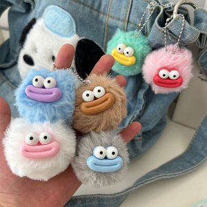 ไส้กรอกปากตุ๊กตาบอลจี้คู่ตลกเพื่อนที่ดีที่สุดพวงกุญแจน่าเกลียดน่ารัก MIMOON